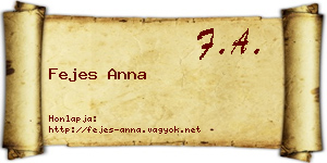 Fejes Anna névjegykártya