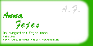 anna fejes business card